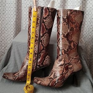 Kenneth Cole Snakeskin Mid-Calf Boot Sz 36.5